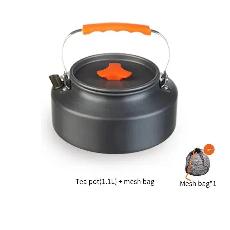 1.1L 2L1.5L Camping Water Kettle Outdoor Coffee Kettle Tableware Picnic Set Supplies Equipment Utensils Tourism Cookware