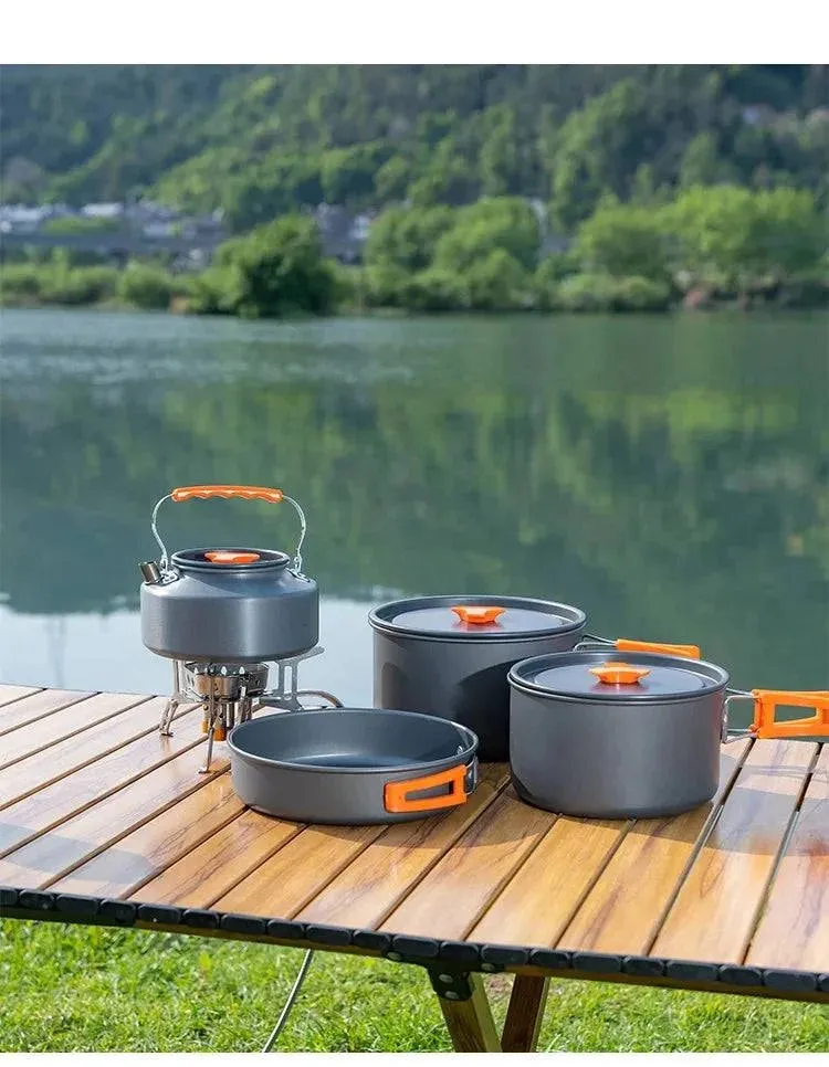 1.1L 2L1.5L Camping Water Kettle Outdoor Coffee Kettle Tableware Picnic Set Supplies Equipment Utensils Tourism Cookware