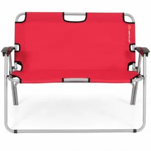 2 Person Folding Camping Bench Portable Double Chair-Red