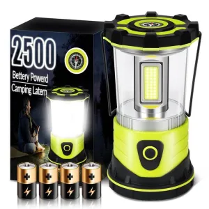 Ultra-Bright 2500 Lumens COB LED Camping Lantern with 4D Batteries Included