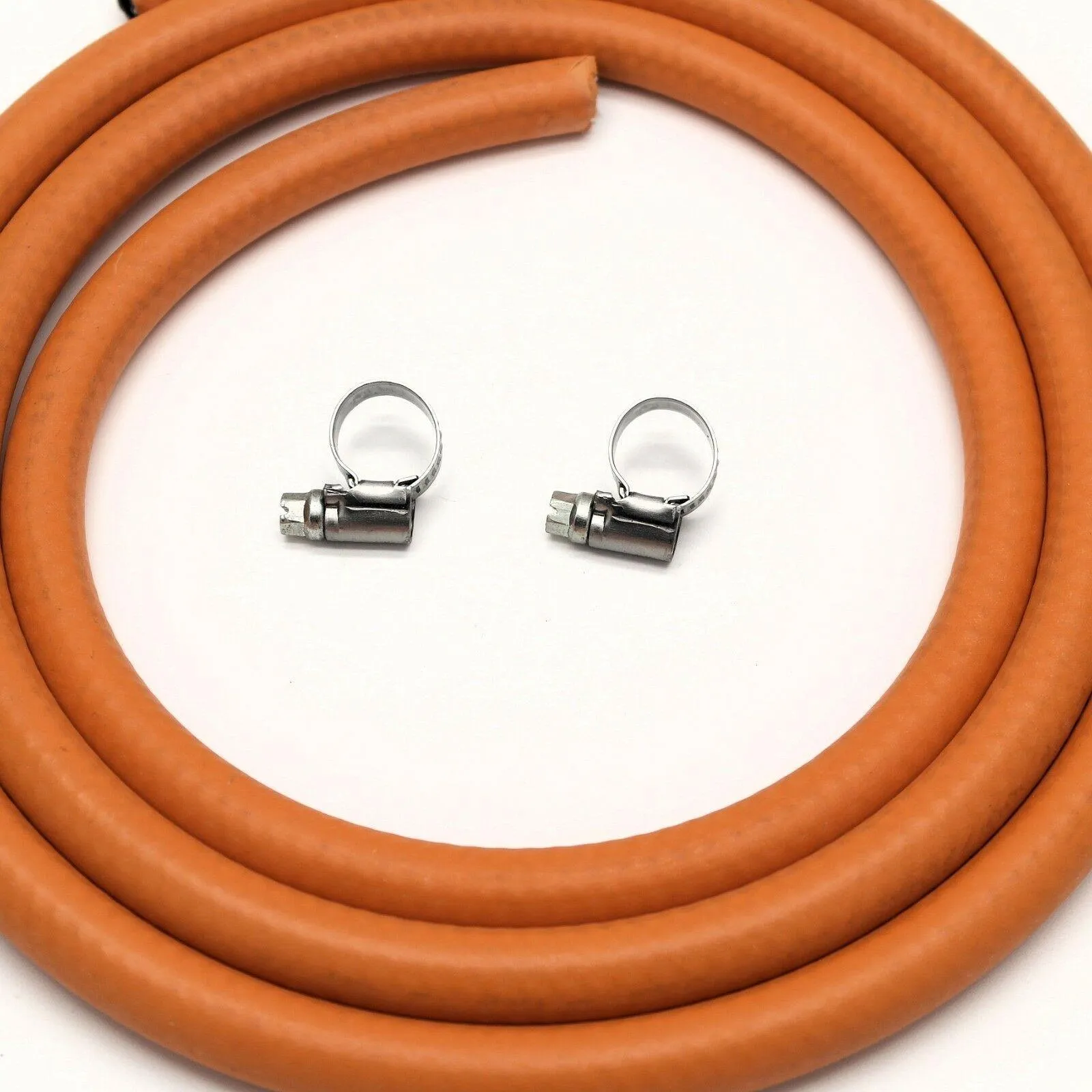 2m 8mm I/D LPG Butane/Propane Gas Hose With 2 Stainless band Hose Clips