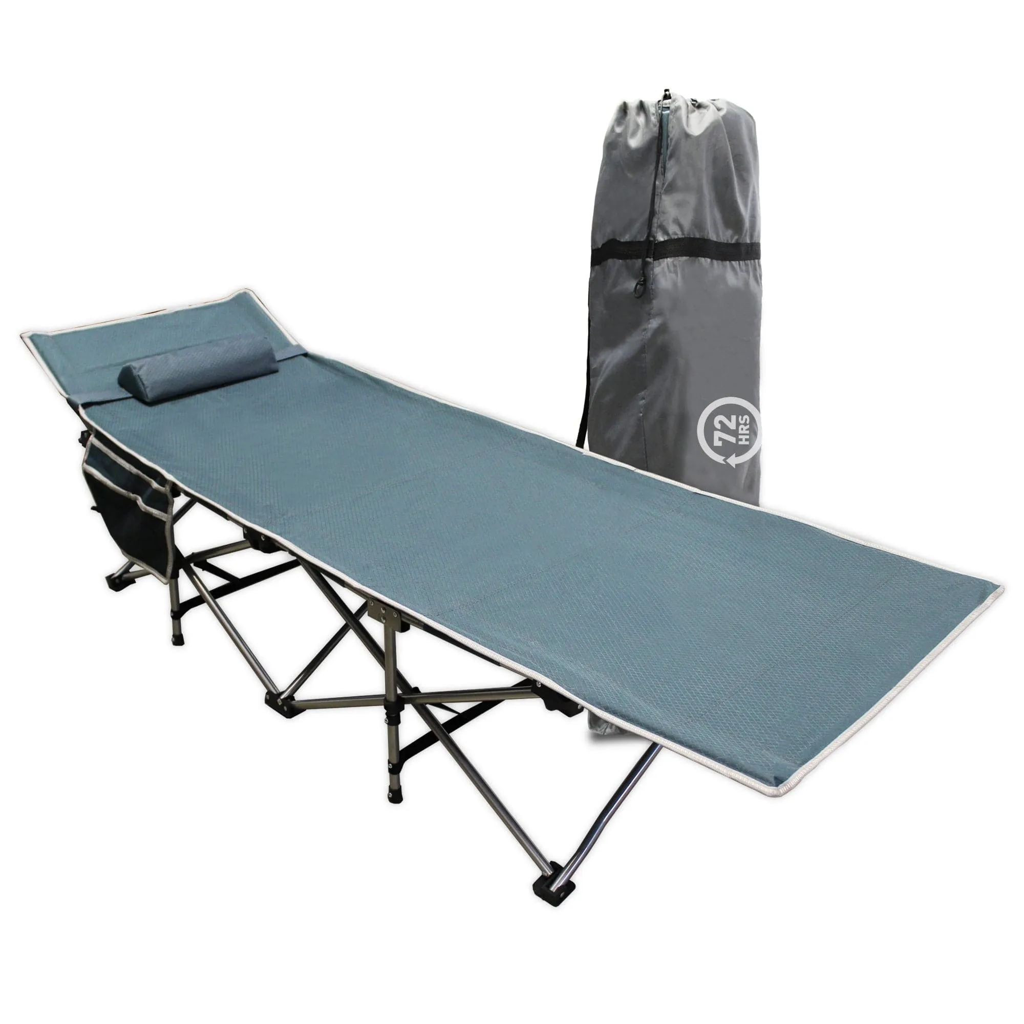 72HRS Portable Camping Cot (Grey)