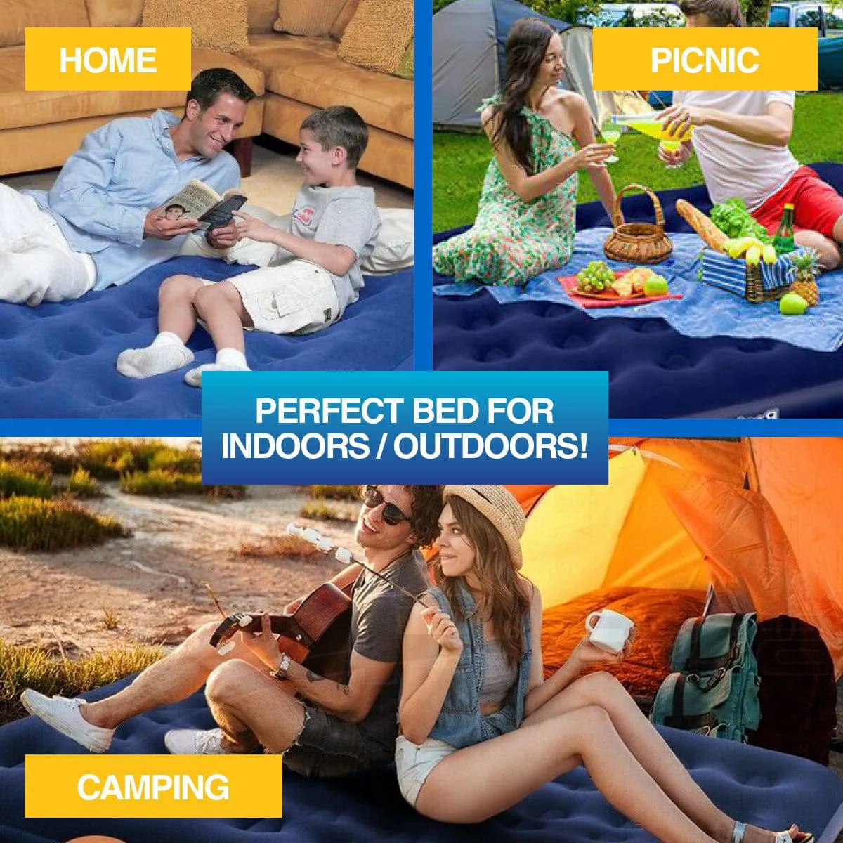 Bestway Double Inflatable Air Bed Indoor/Outdoor Heavy Duty Durable Camping