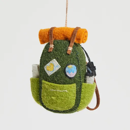 Camping Backpack Felt Ornament 3.75"