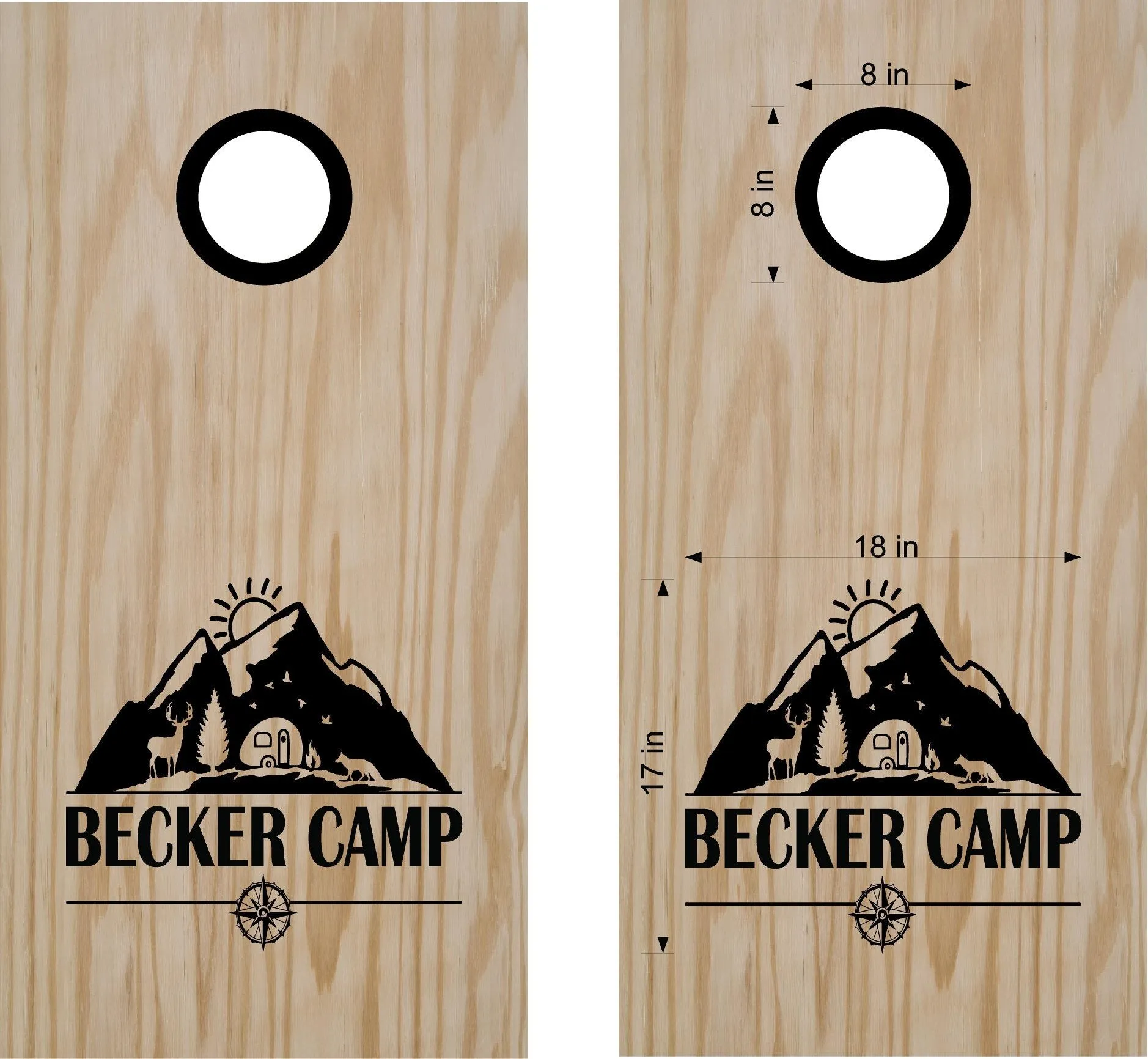 Camping Life Cornhole Board Vinyl Decal Sticker