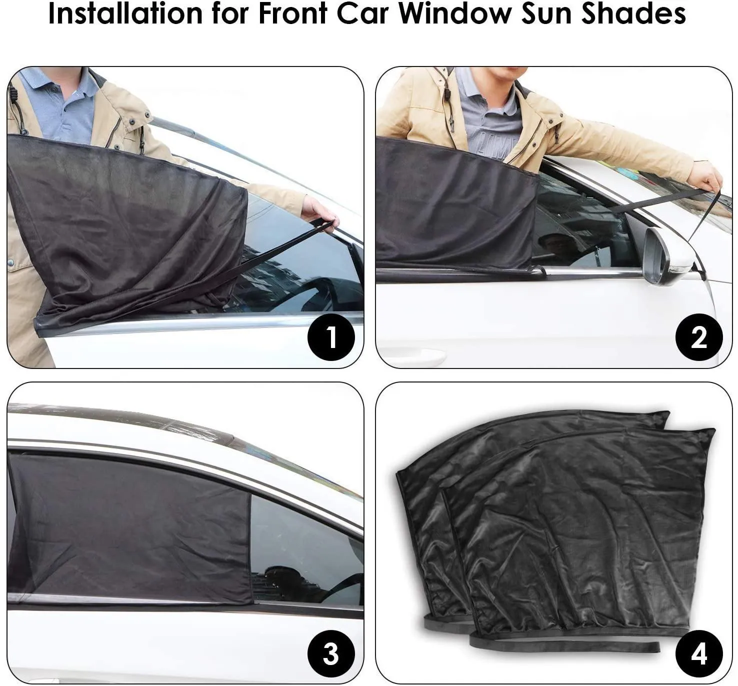 Car Window Sunshade, Universal Auto Rear Window Sunshades(2 Pack)