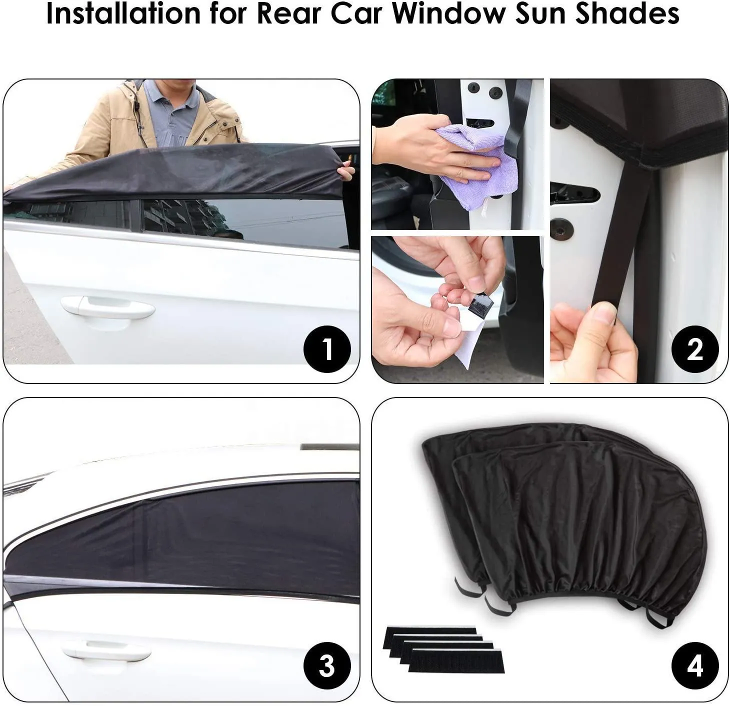 Car Window Sunshade, Universal Auto Rear Window Sunshades(2 Pack)