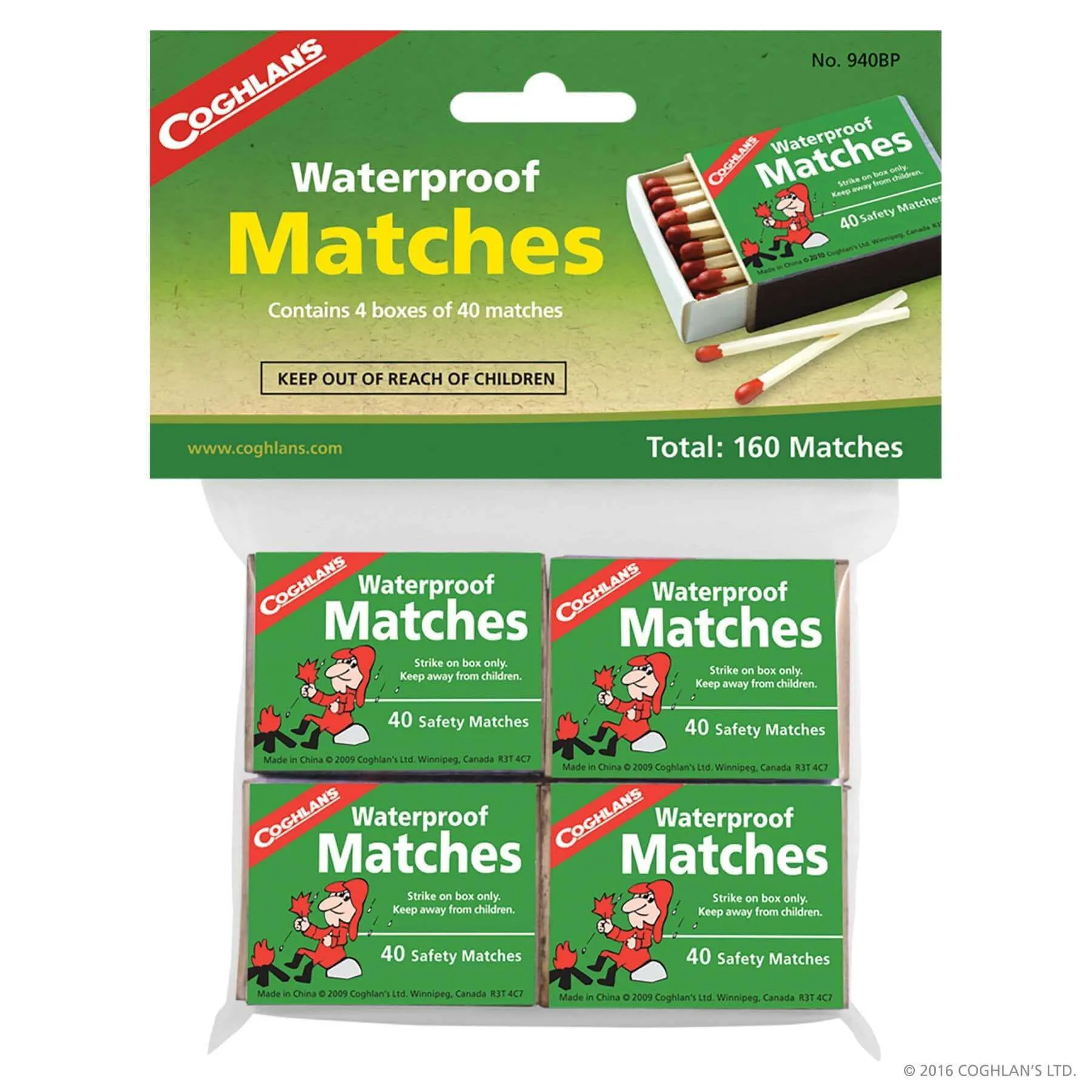 Coghlans Waterproof Matches 4 Boxes