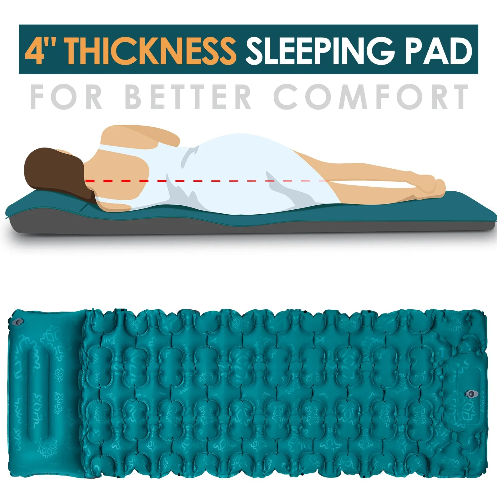 Comfort Self-Inflating Sleeping Pad with Pillow