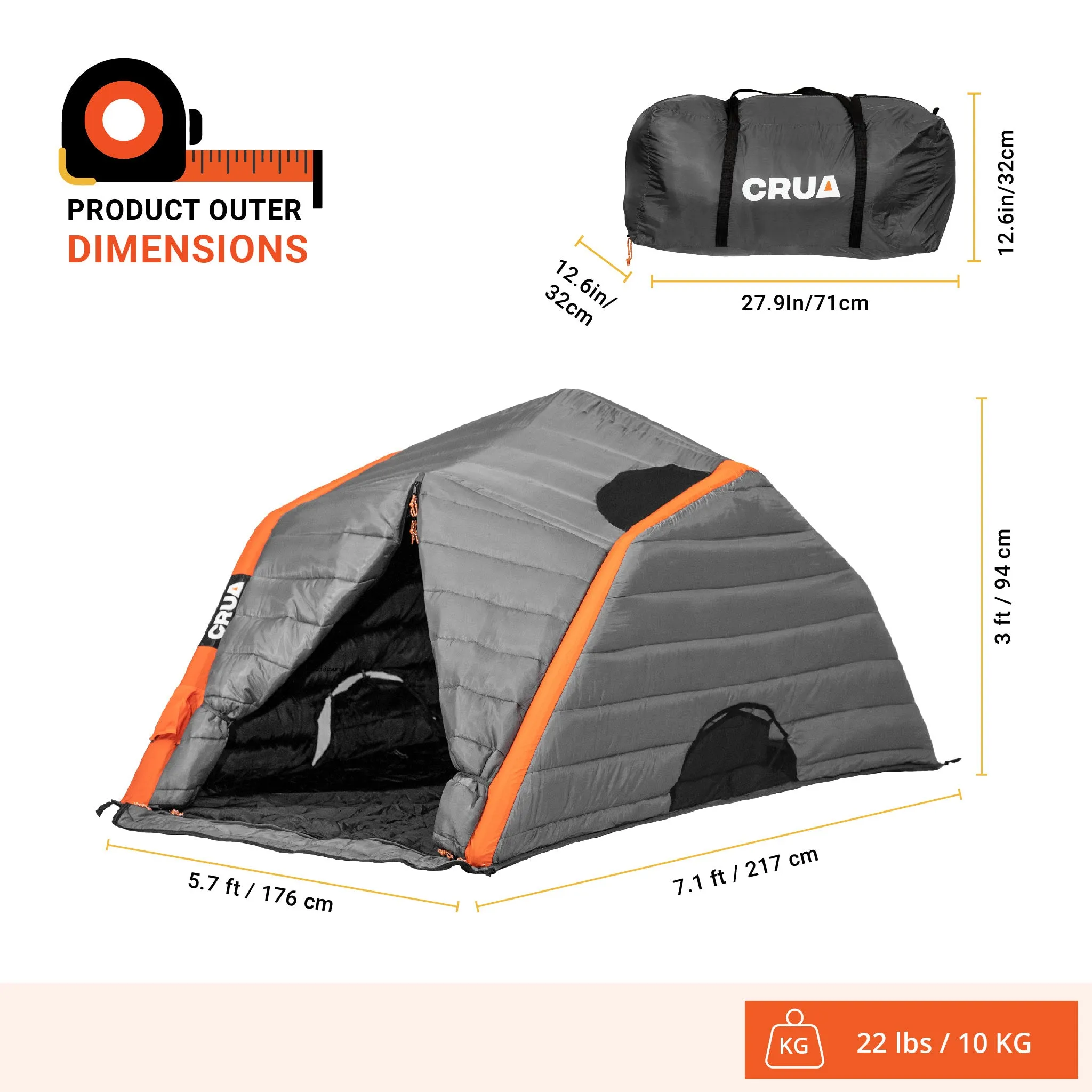 CULLA HAUL MAXX | 3 PERSON INSULATED INNER TENT WITH TEMPERATURE REGULATING, NOISE DAMPENING AND LIGHT BLOCKING FEATURES