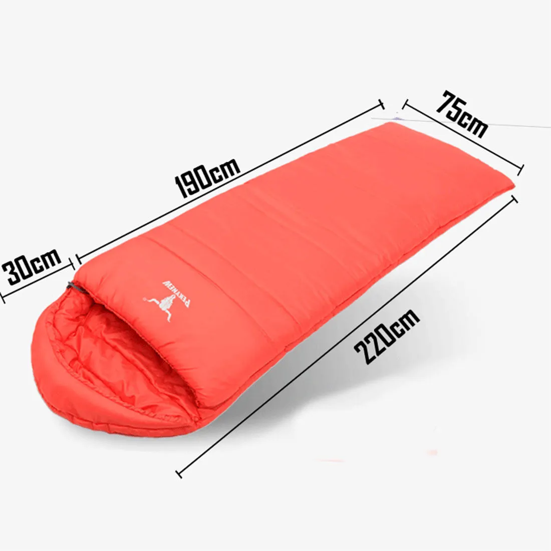 Double Camping Envelope Twin Sleeping Bag Thermal Tent Hiking Winter -10° C - red