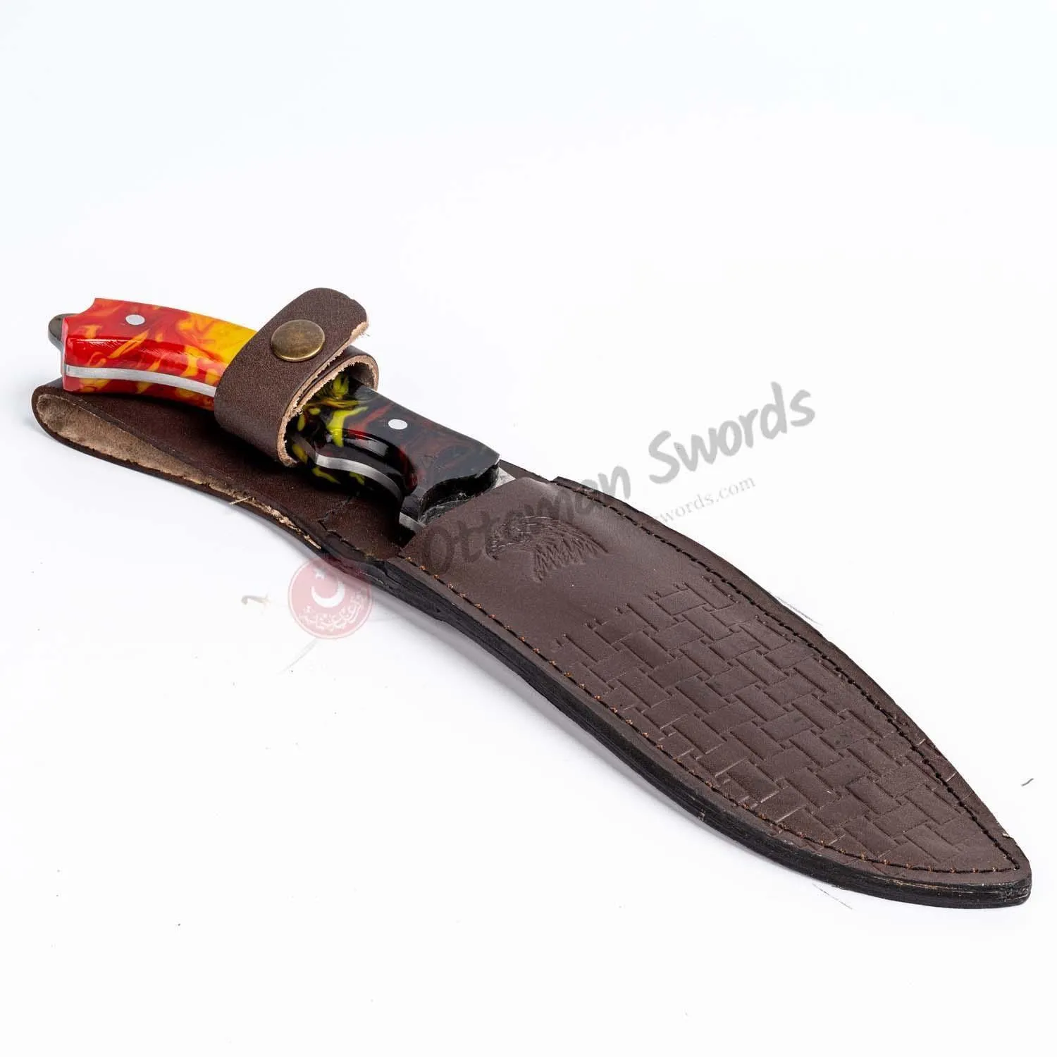 Fixed Blade Epoxy Handle Hunting Knife Fire