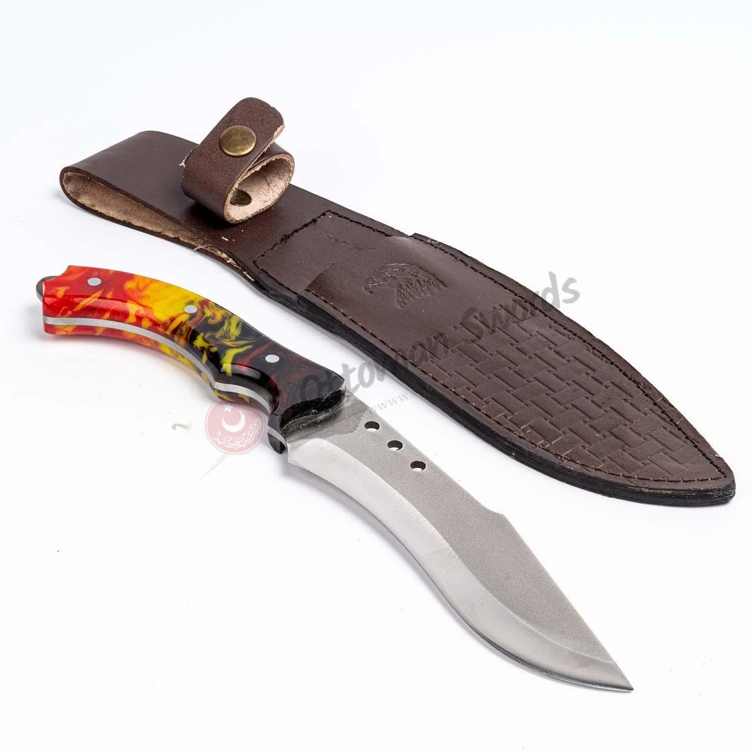 Fixed Blade Epoxy Handle Hunting Knife Fire