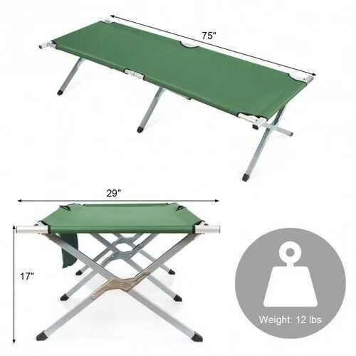 Folding Camping Cot Heavy-duty Camp Bed with Carry Bag