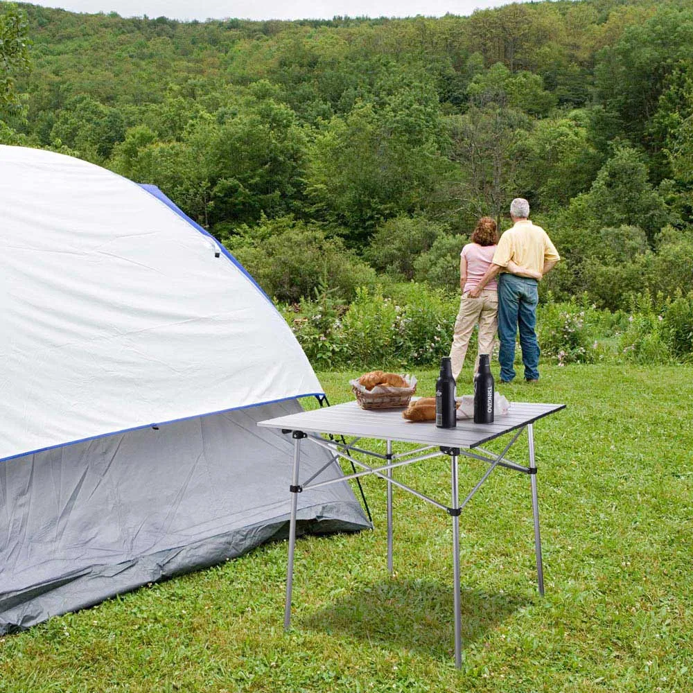 Folding Camping Table Roll Up Aluminum 27"x28"