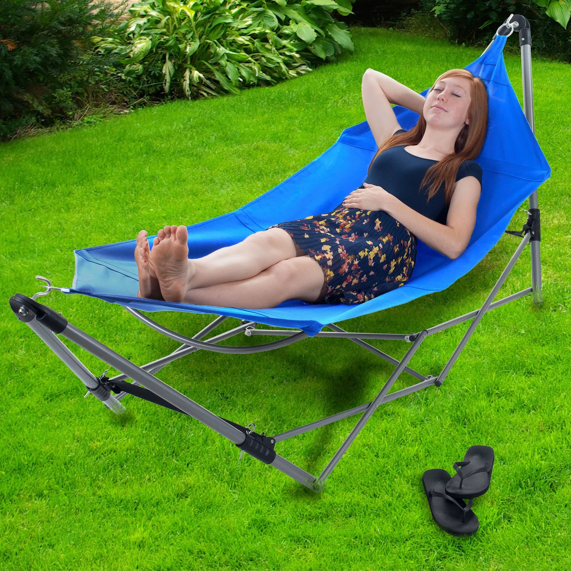 Hammock with Stand-Folds - Pure Garden