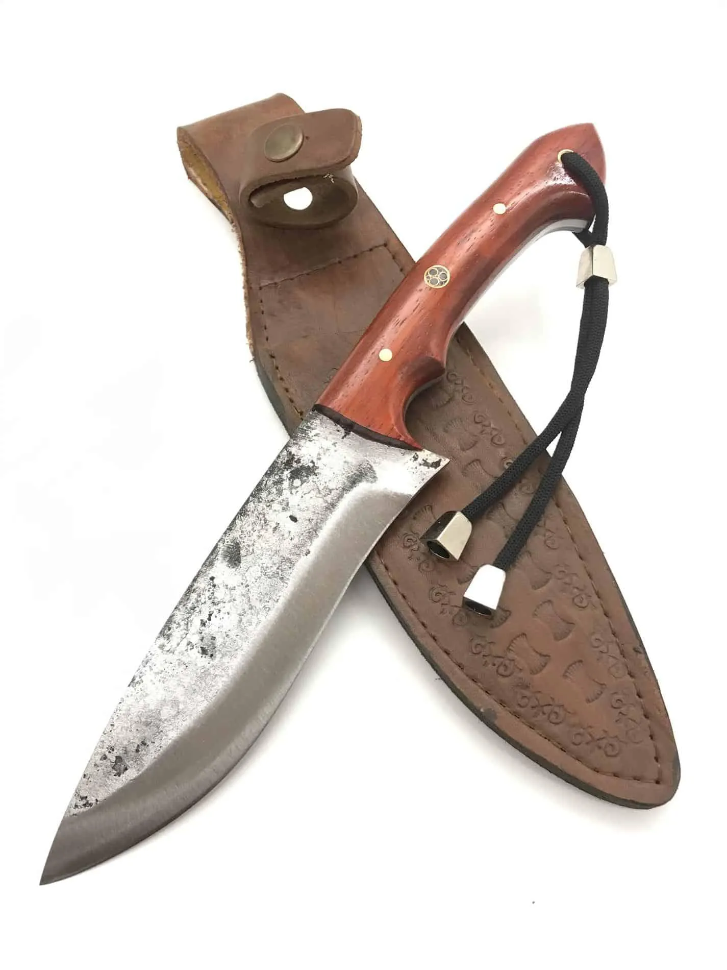 Handmade Carbon Steel Camping Knife Paduk Tree