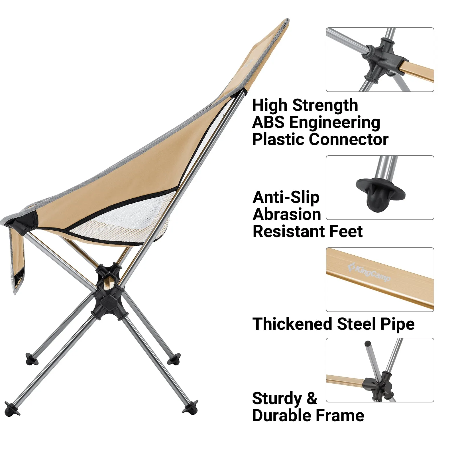 KingCamp Extra Wide Lightweight High Back Camping Chair