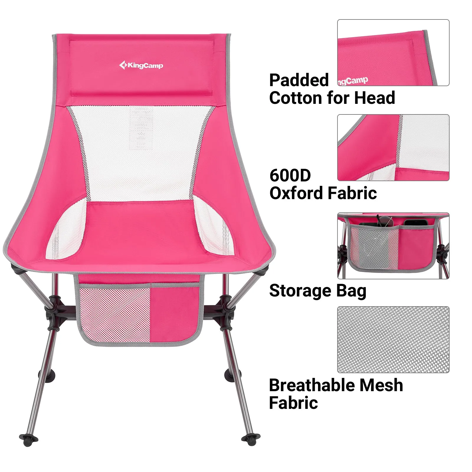 KingCamp Extra Wide Lightweight High Back Camping Chair