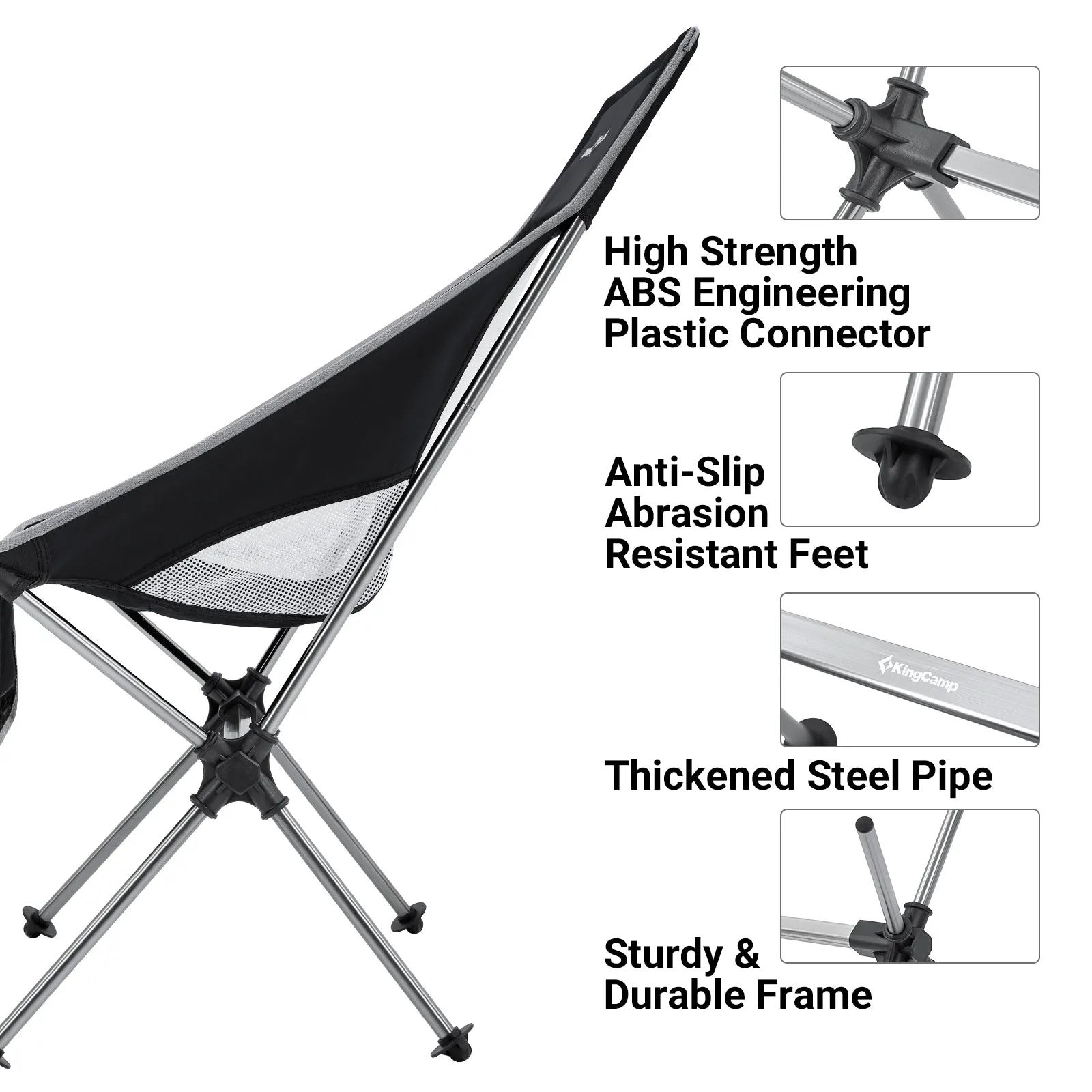 KingCamp Extra Wide Lightweight High Back Camping Chair