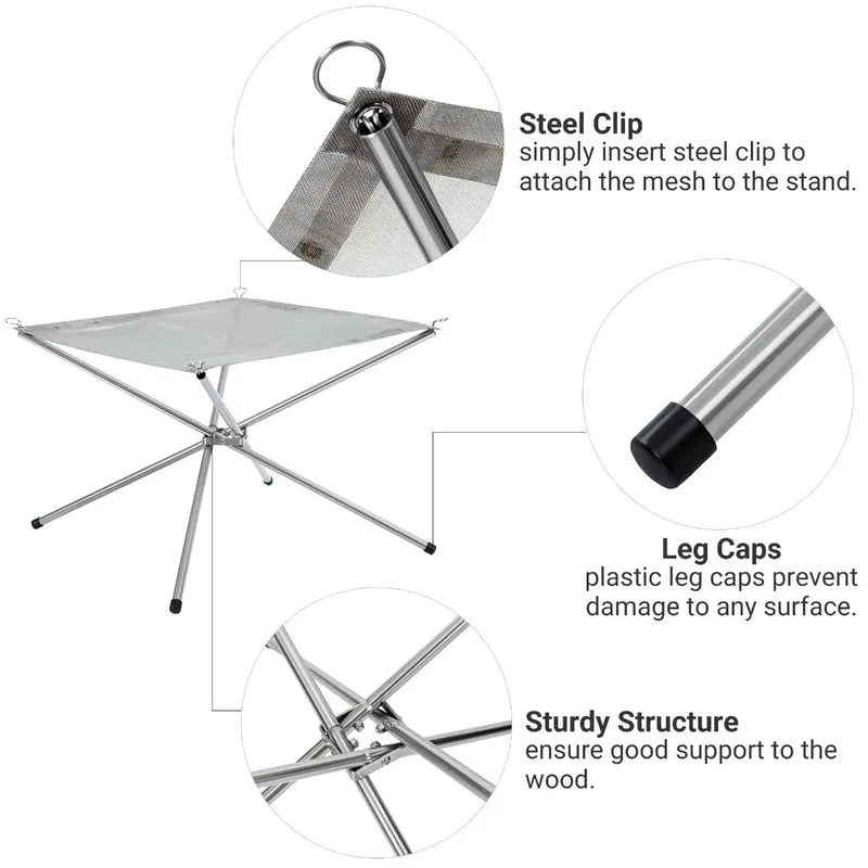 KingCamp Fire Stand Stainless Steel Bonfire Rack