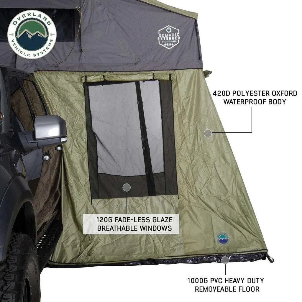 Nomadic 3 Roof Top Tent Annex Green Base With Black Floor & Travel Cover