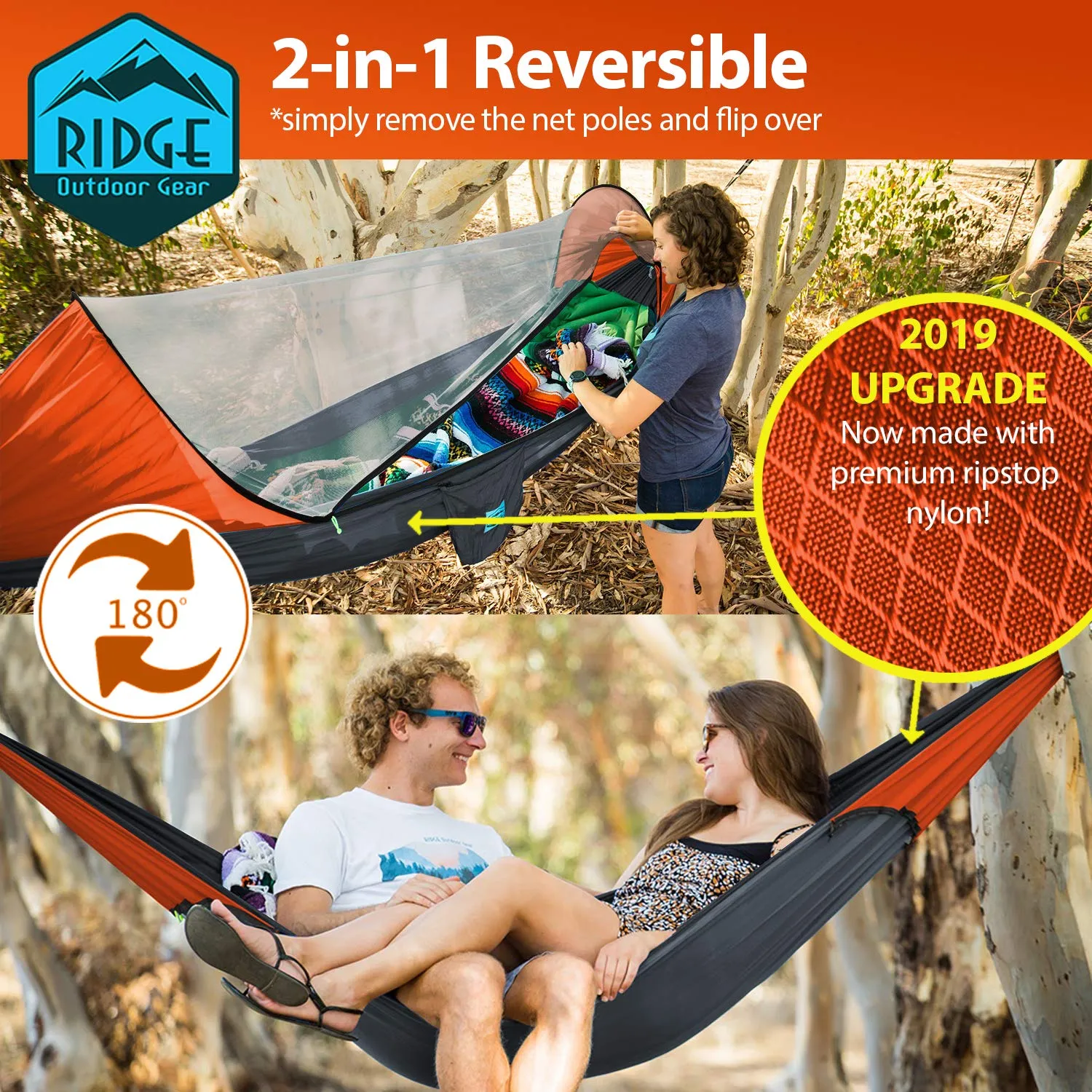 Orange Camping Hammock - Ridge Outdoor Gear