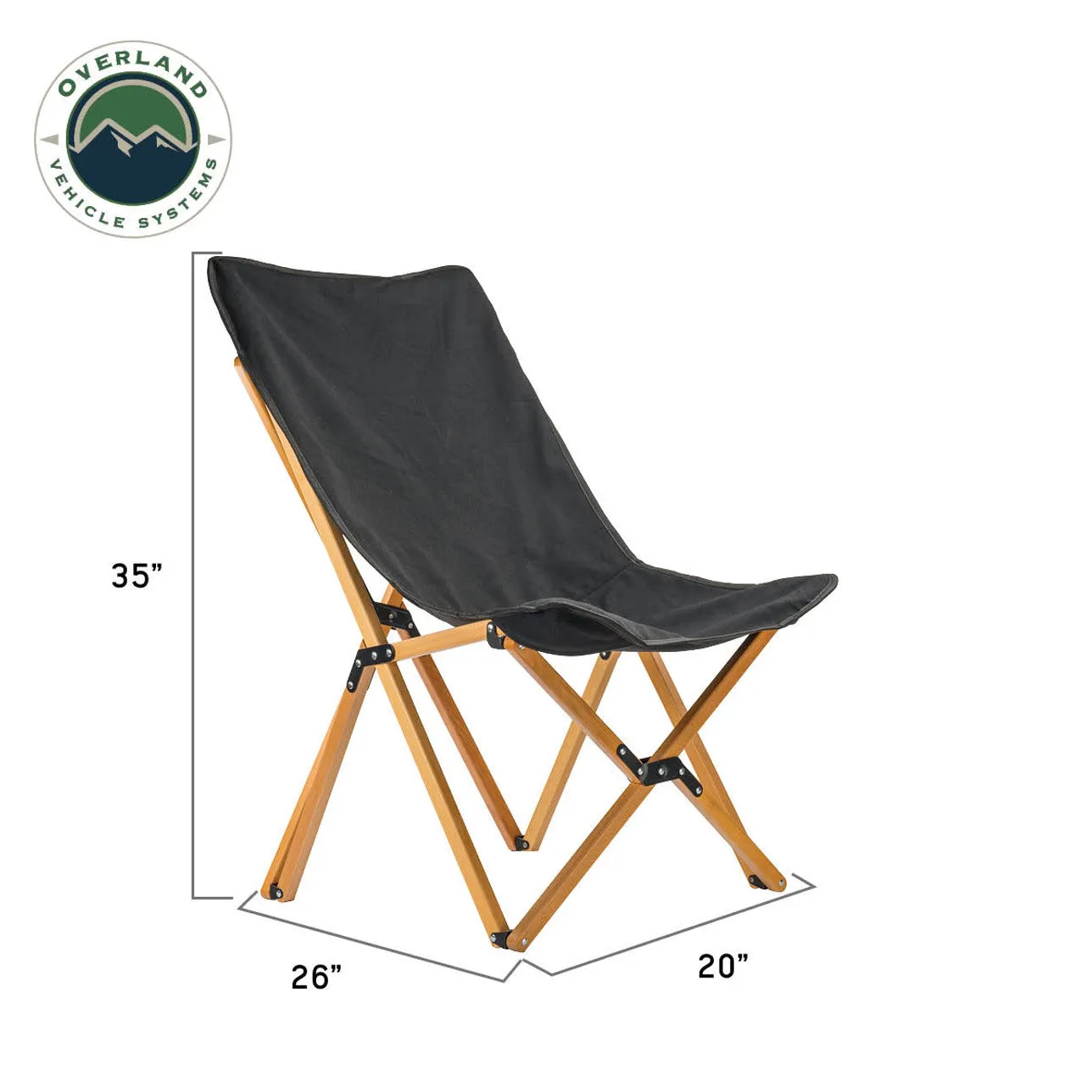 Overland Vehicle Systems Kick It Camp Chair - Wood Base & Storage Bag