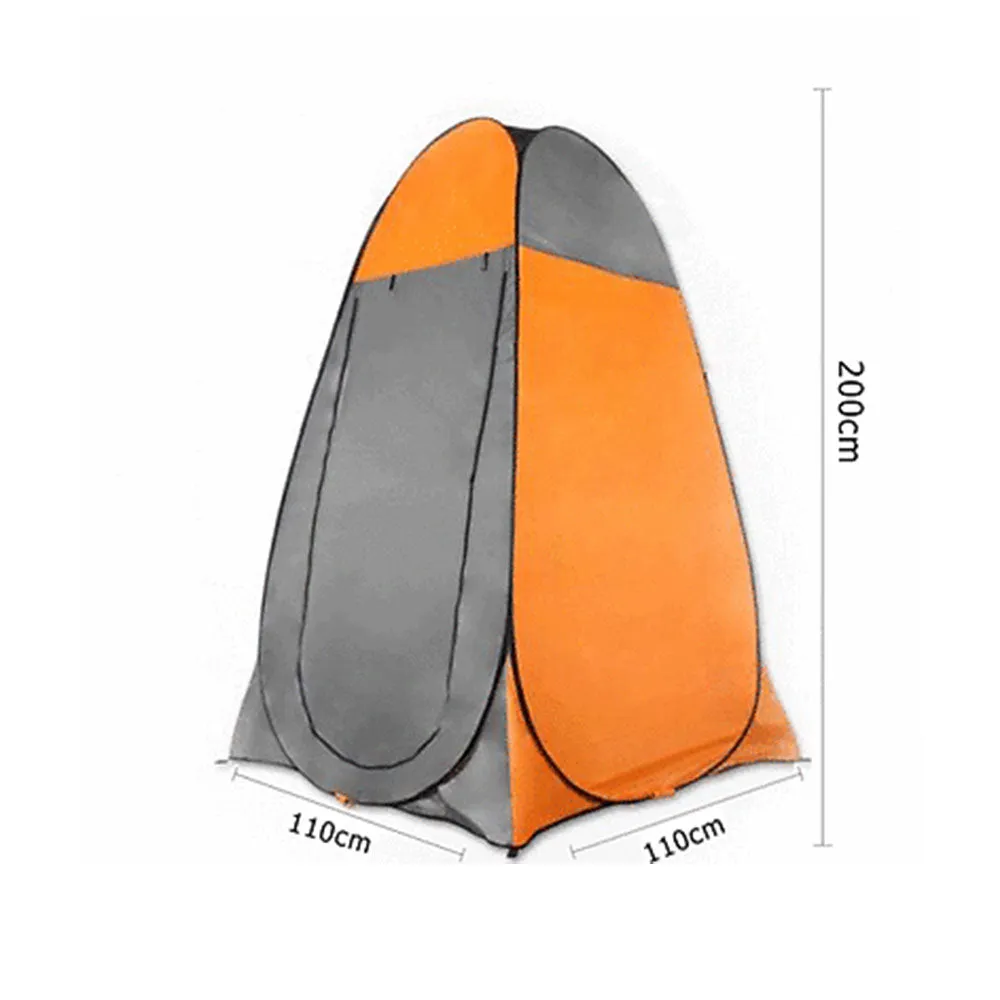 Pop Up Portable Privacy Shower room Tent &20L Outdoor Camping Water Bag Camp Set - orange