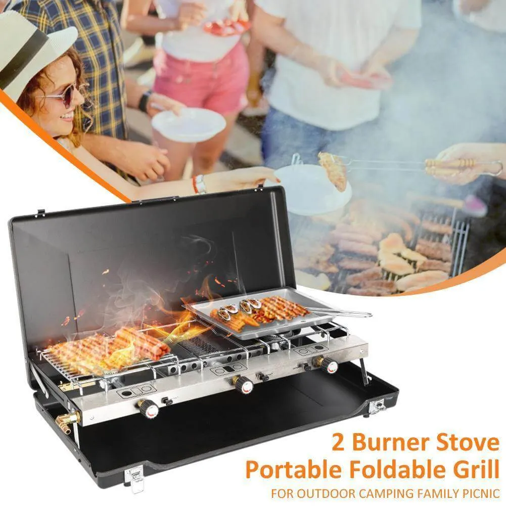 Portable 2 Burner Stove Grill