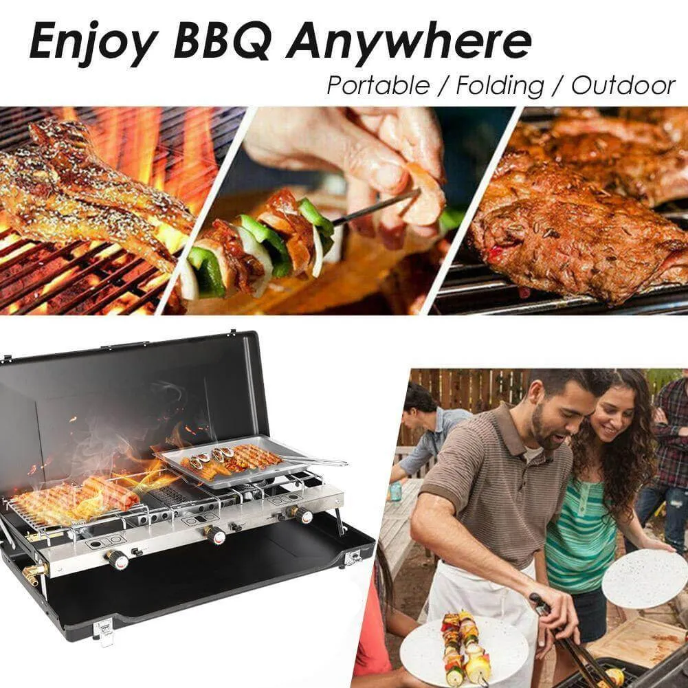 Portable 2 Burner Stove Grill