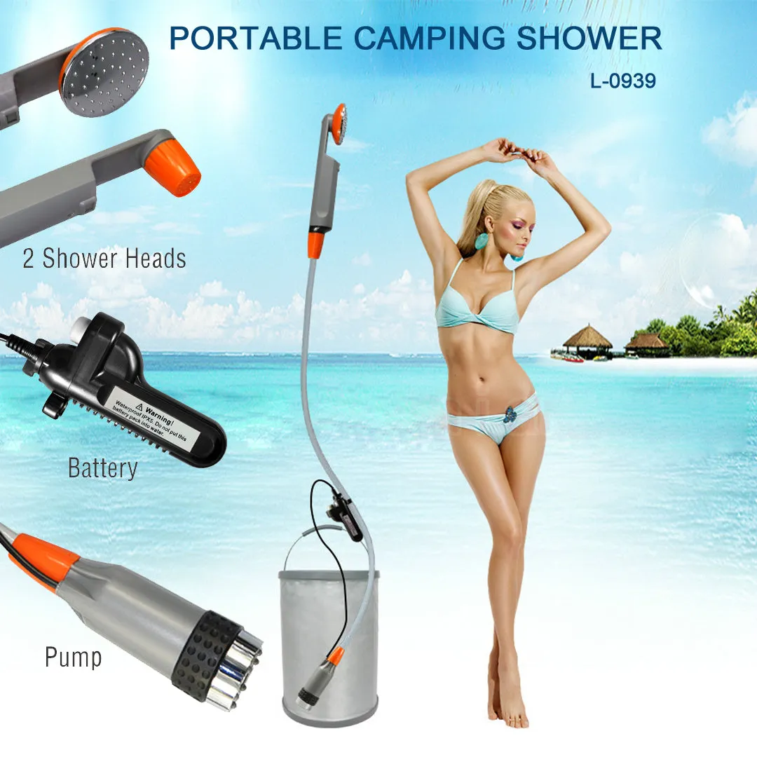 Portable Camping Shower Pump with USB Rechargeable Battery Bidet