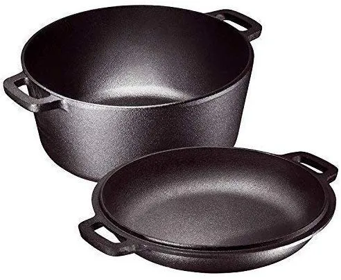 Pre Seasoned Cast Iron 6 Piece Bundle Gift Set, Double Dutch, 8   10   12 Set