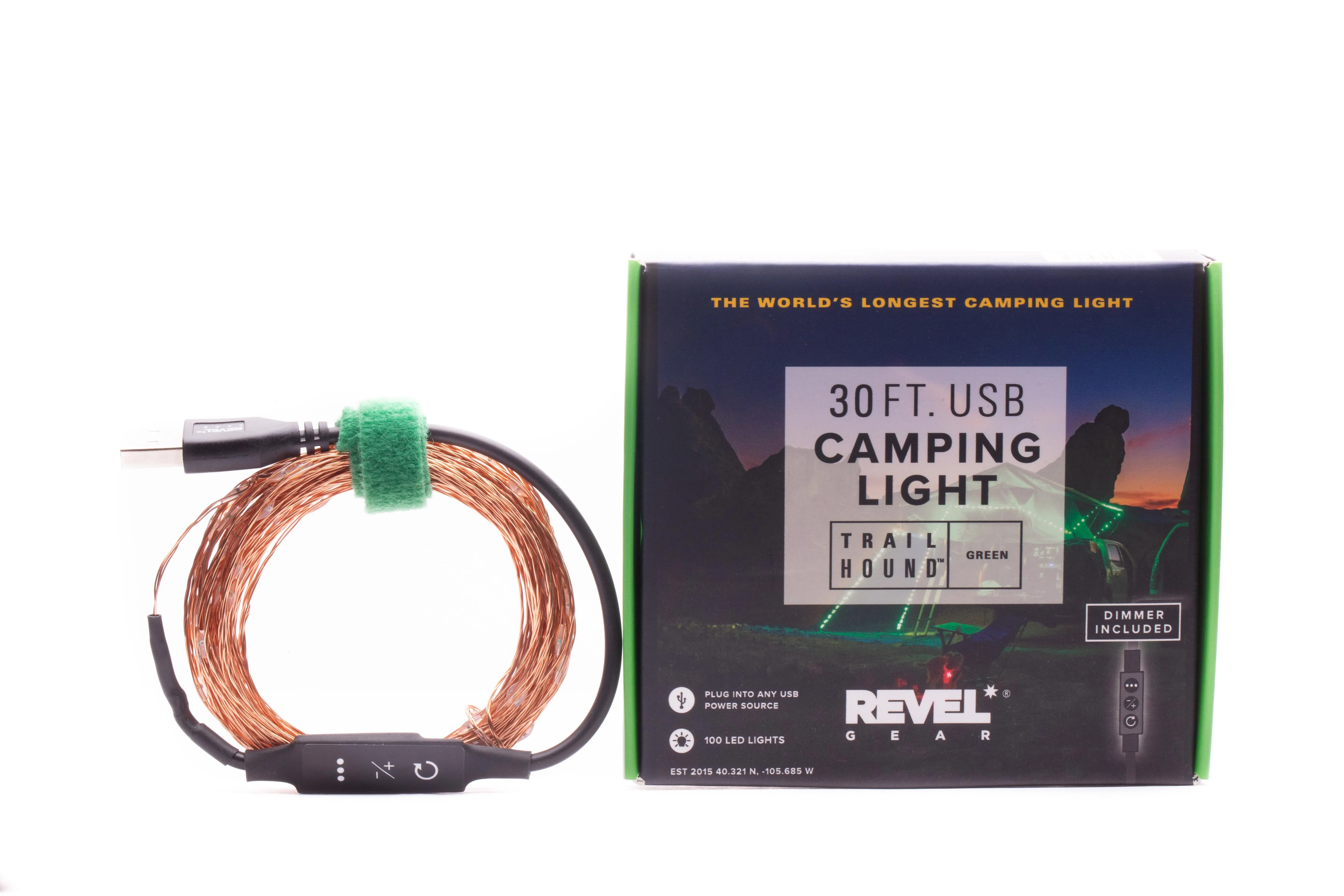 Revel Gear Trail Hound 30ft Camping Light Green with Dimmer