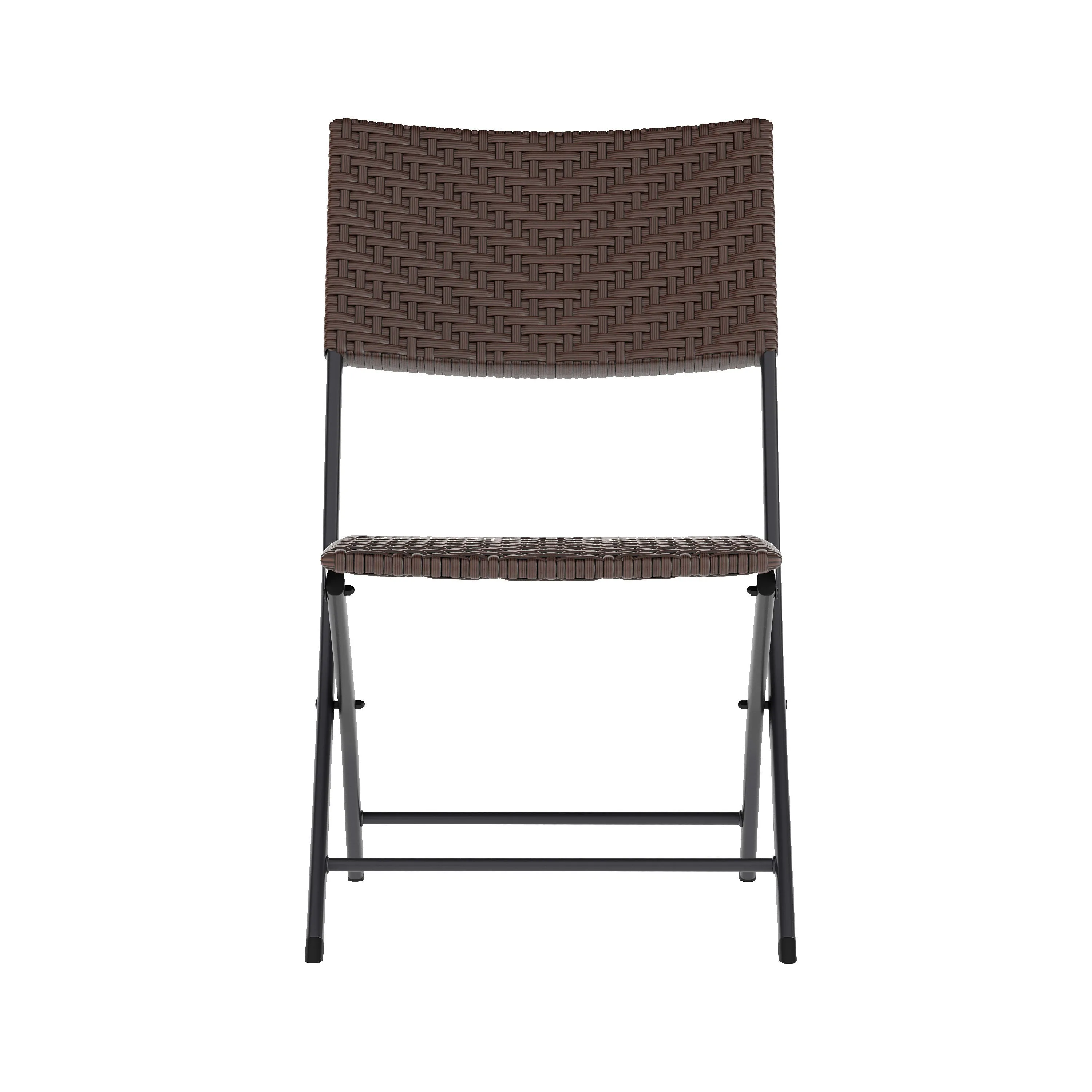 Rouen Three Piece Folding Bistro Set in PE Rattan with Metal Frames for Indoor and Outdoor Use