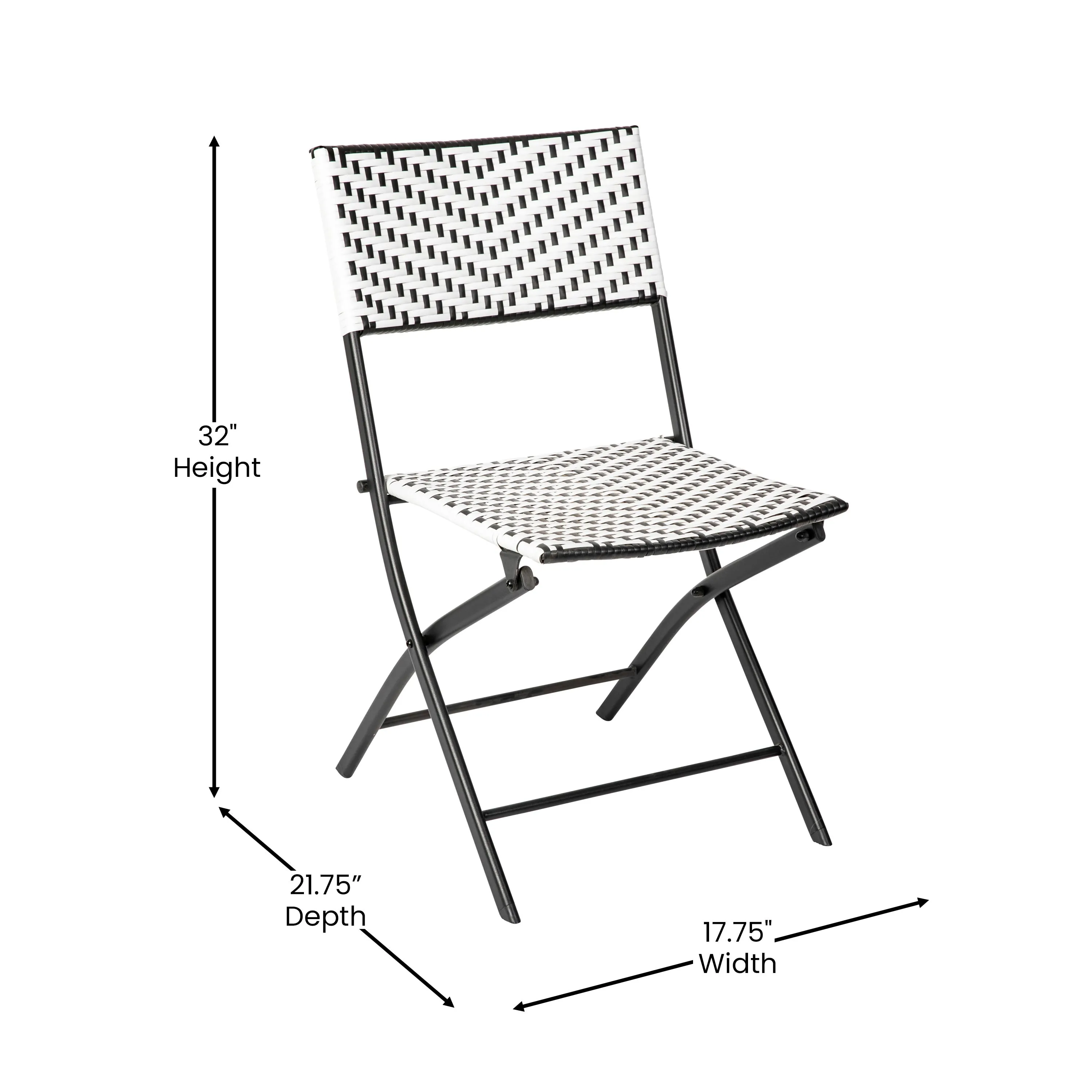 Rouen Three Piece Folding Bistro Set in PE Rattan with Metal Frames for Indoor and Outdoor Use