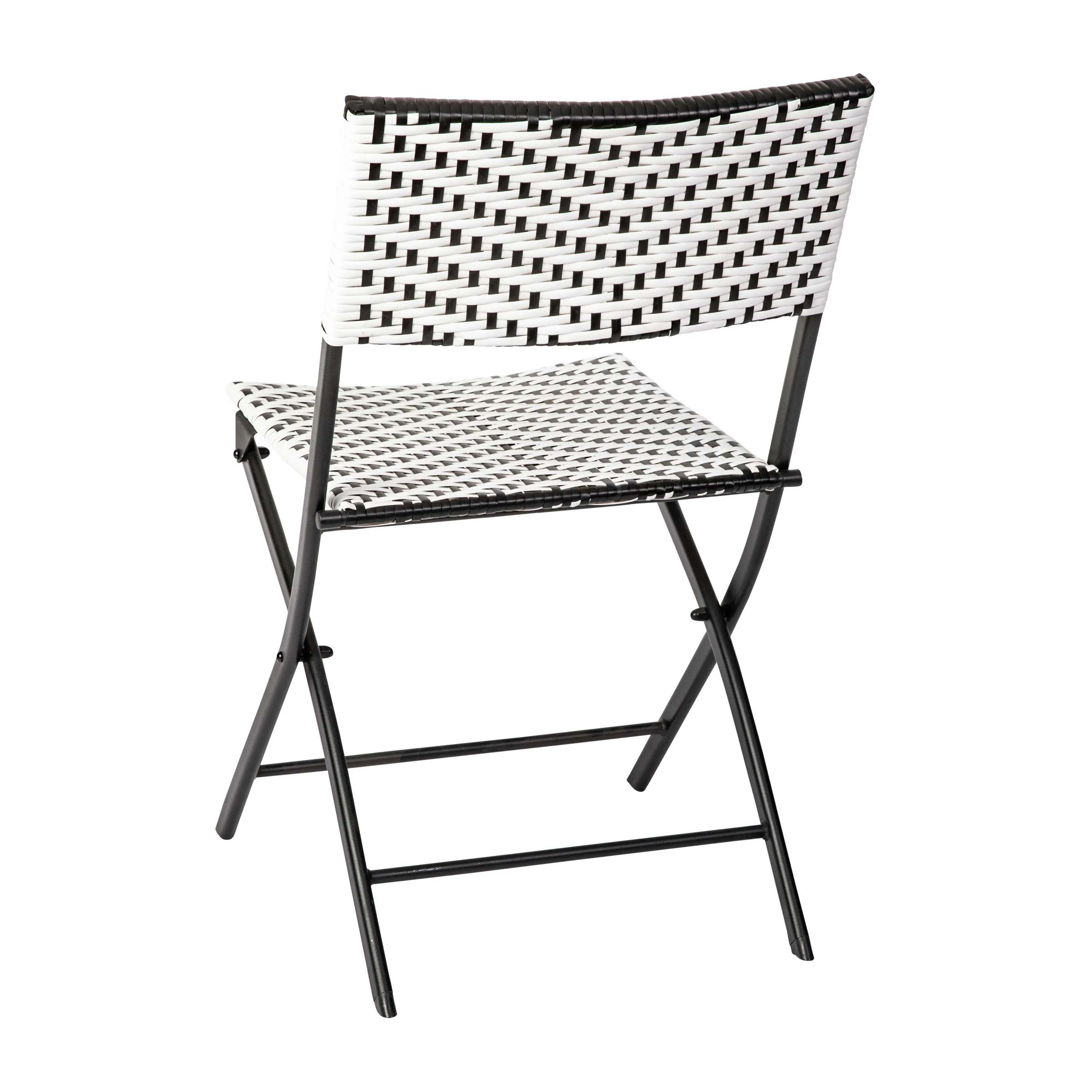 Rouen Three Piece Folding Bistro Set in PE Rattan with Metal Frames for Indoor and Outdoor Use