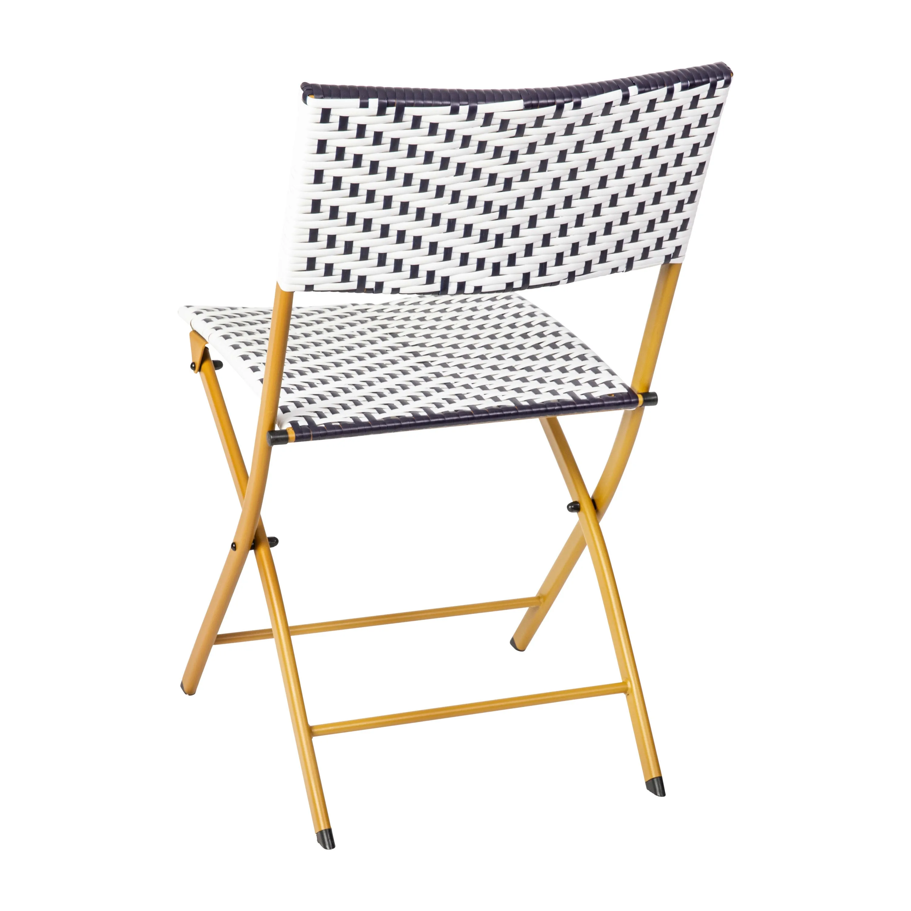 Rouen Three Piece Folding Bistro Set in PE Rattan with Metal Frames for Indoor and Outdoor Use