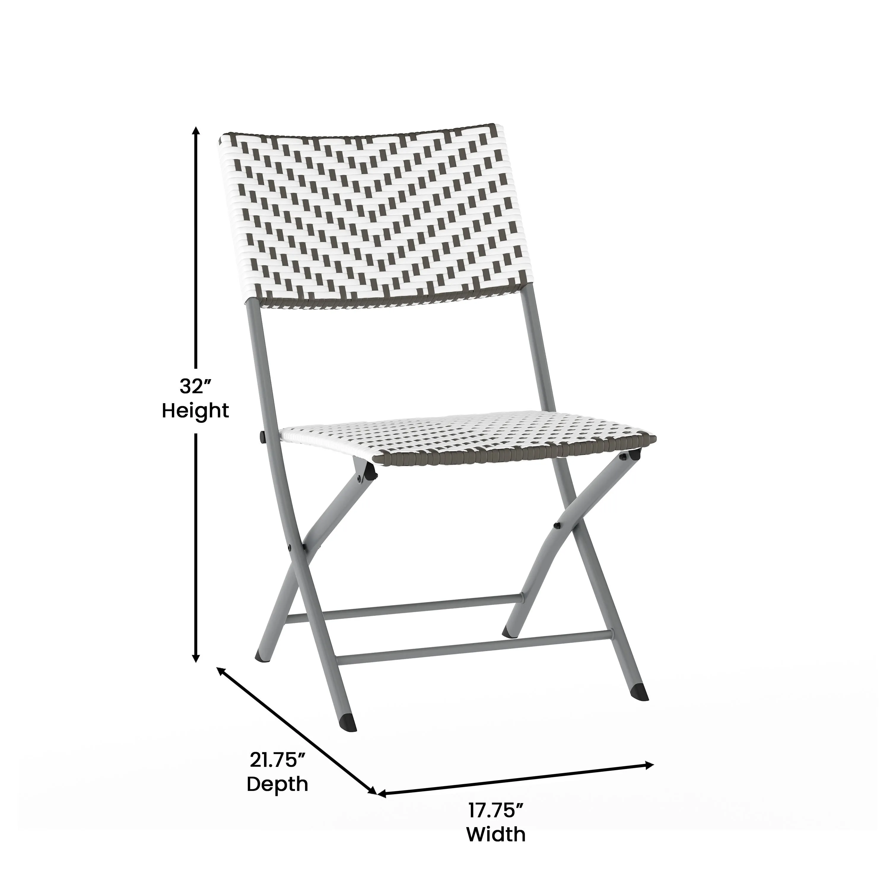 Rouen Three Piece Folding Bistro Set in PE Rattan with Metal Frames for Indoor and Outdoor Use