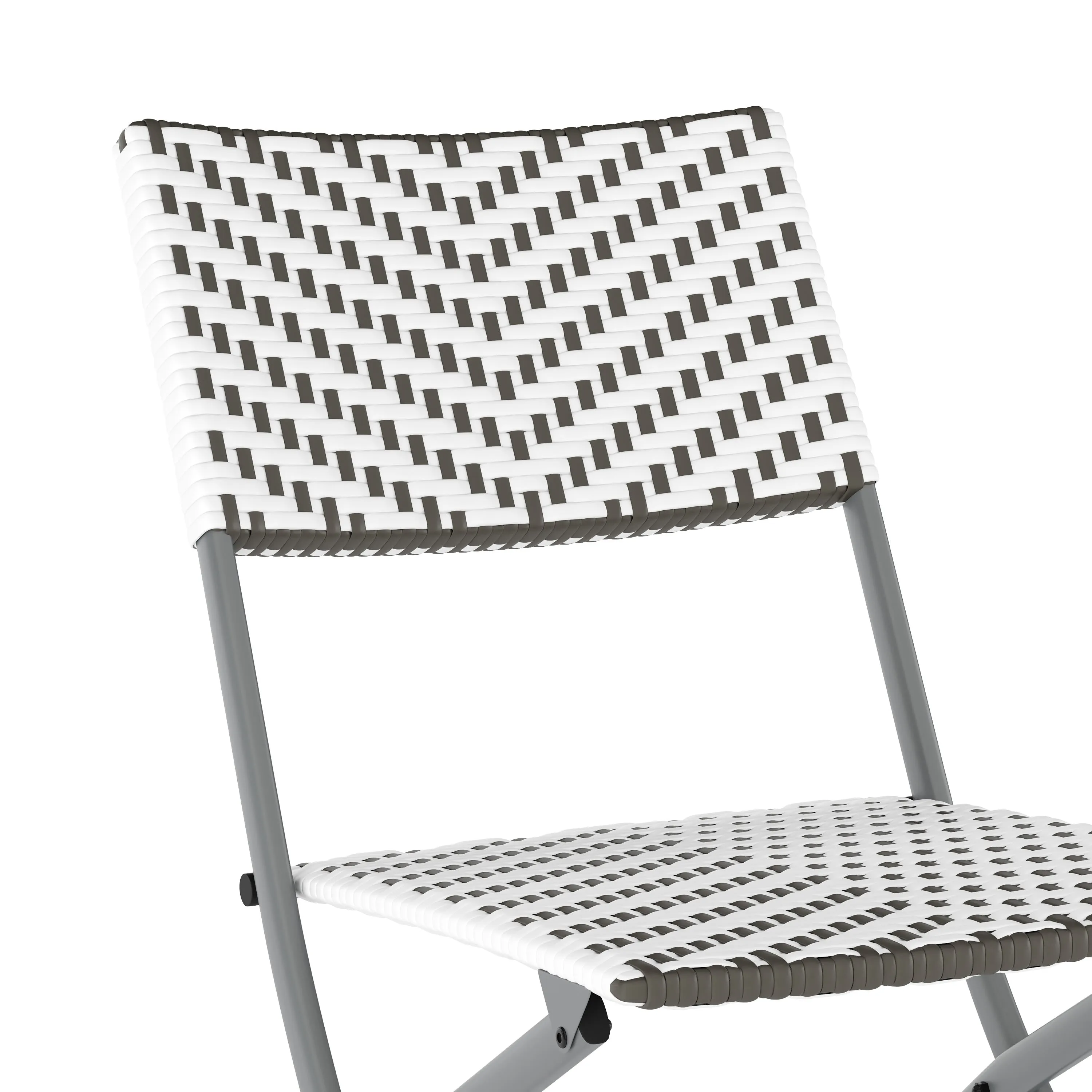 Rouen Three Piece Folding Bistro Set in PE Rattan with Metal Frames for Indoor and Outdoor Use