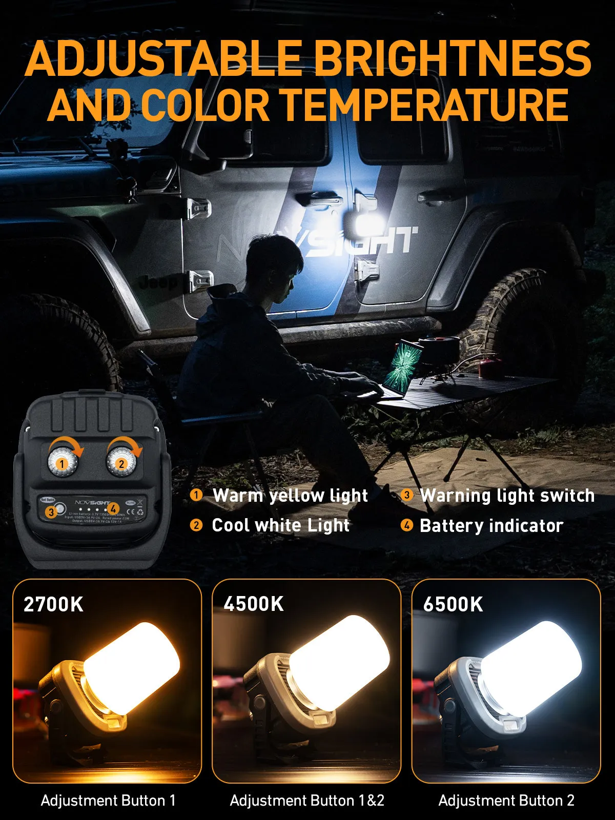 Square LED Work Light Kit for Outdoor Camping