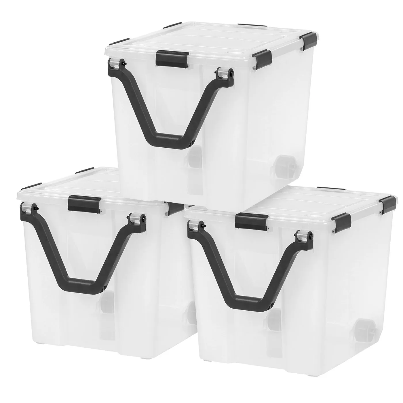 Storage Container with Wheels WeatherPro® 3 Pack - 106QT - Gasket Box