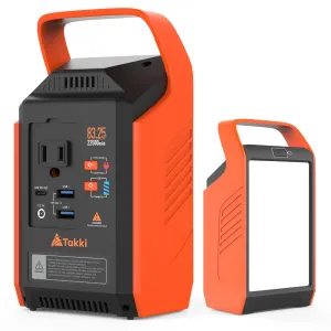 Takki Portable Power Station 83Wh, Camping Solar Generator Power Bank with 110V/80W AC Outlet, USB Type-C Port, Camping Light Lithium Battery Power for Home Emergency Battery Backup Laptop