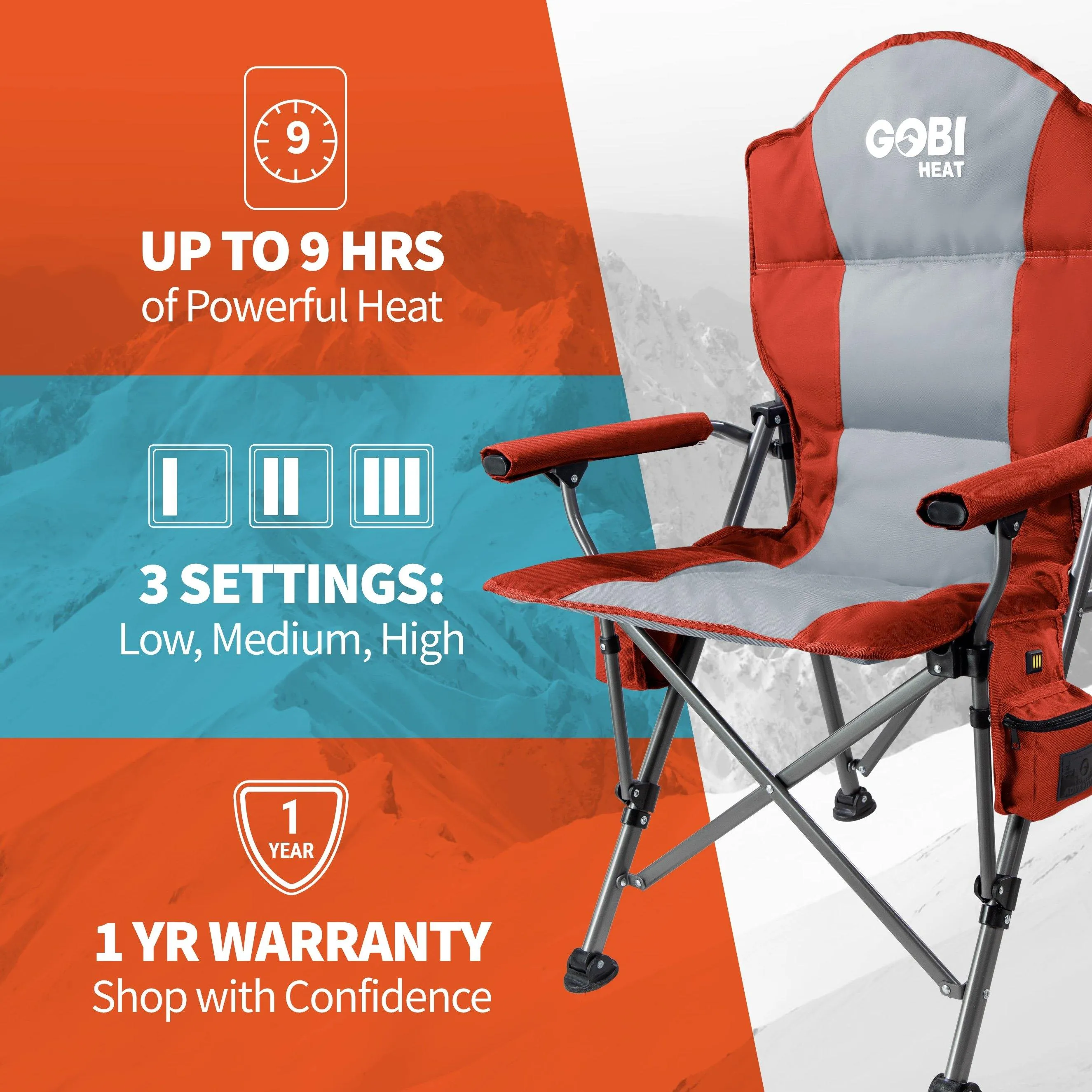 Terrain Heated Camping Chair Slate