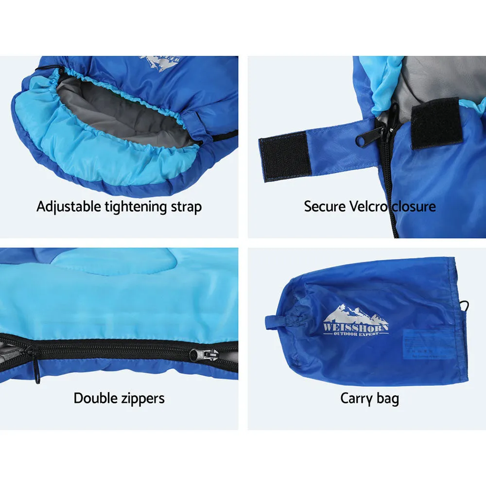 Weisshorn Sleeping Bag Bags Kids 172cm Camping Hiking Thermal Blue